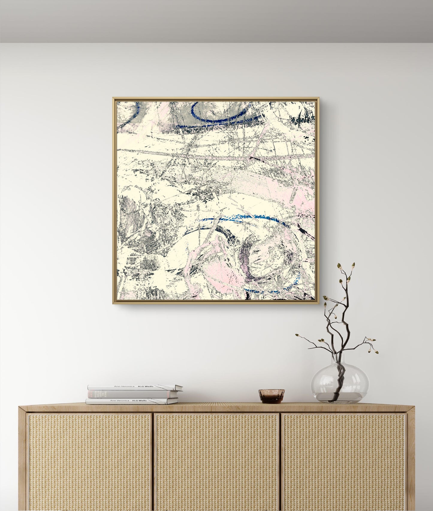 Framed Canvas Print: "Cream"
