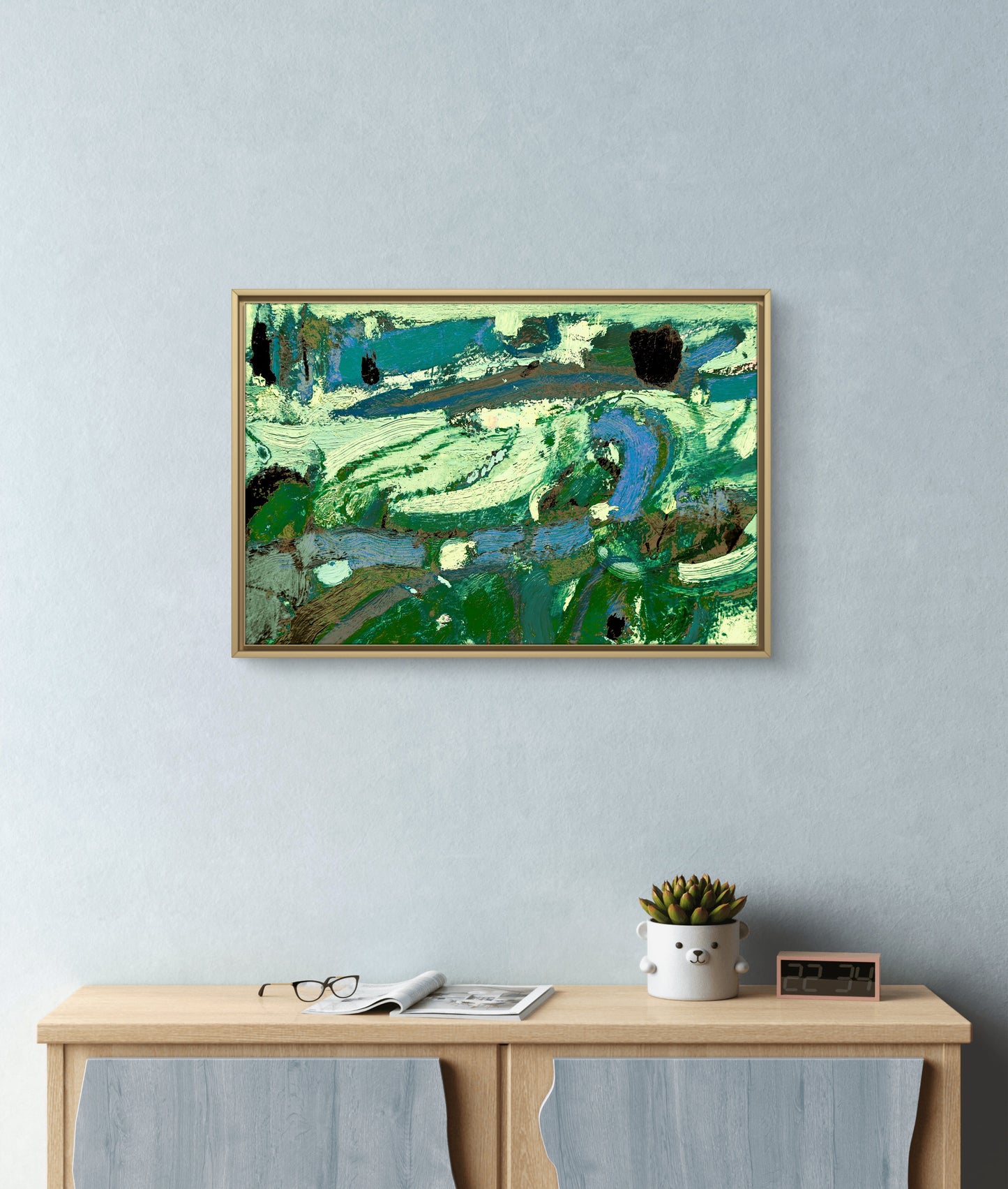 Framed Canvas Print: "Pasture"