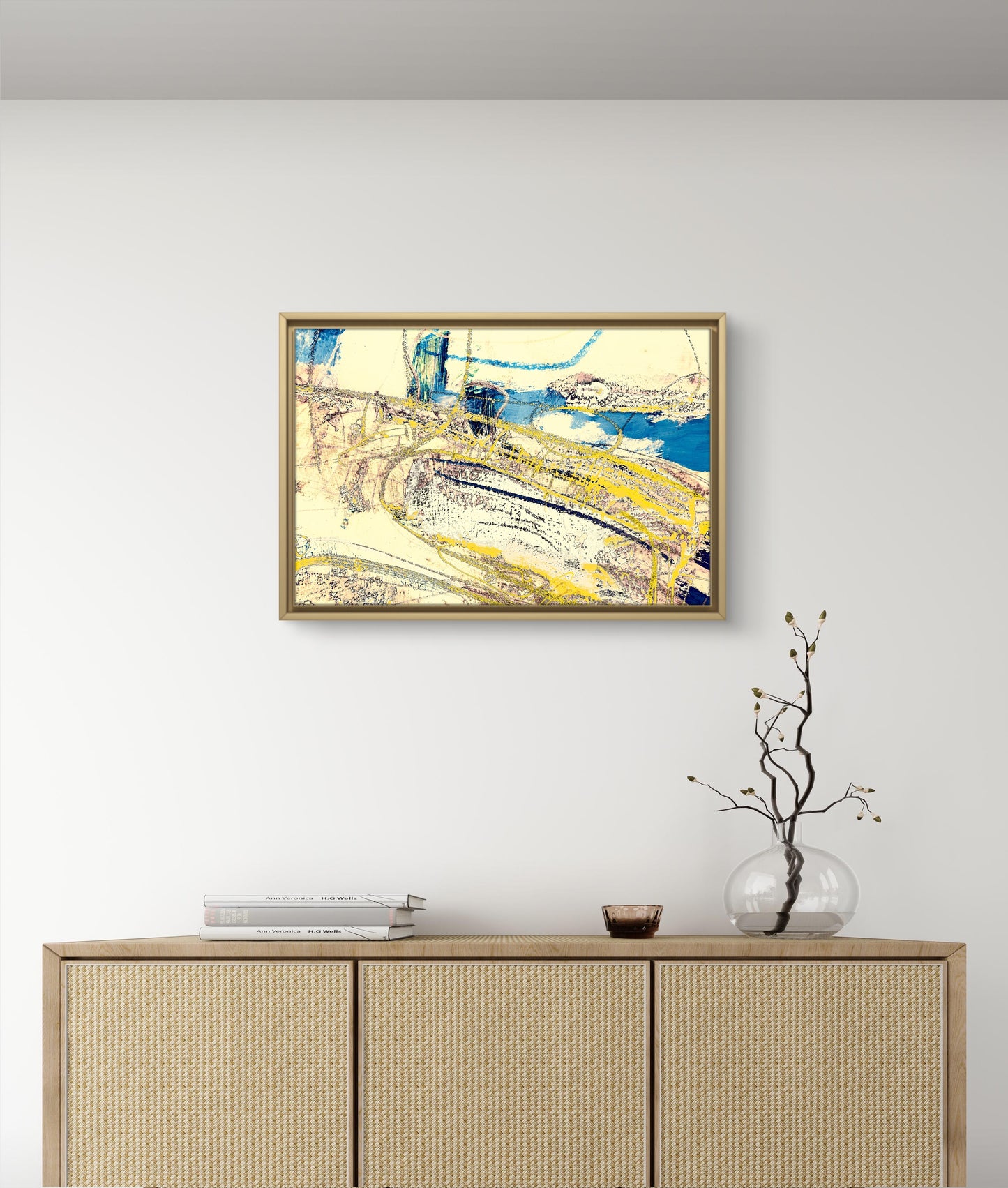 Framed Canvas Print: "Bright Hill"
