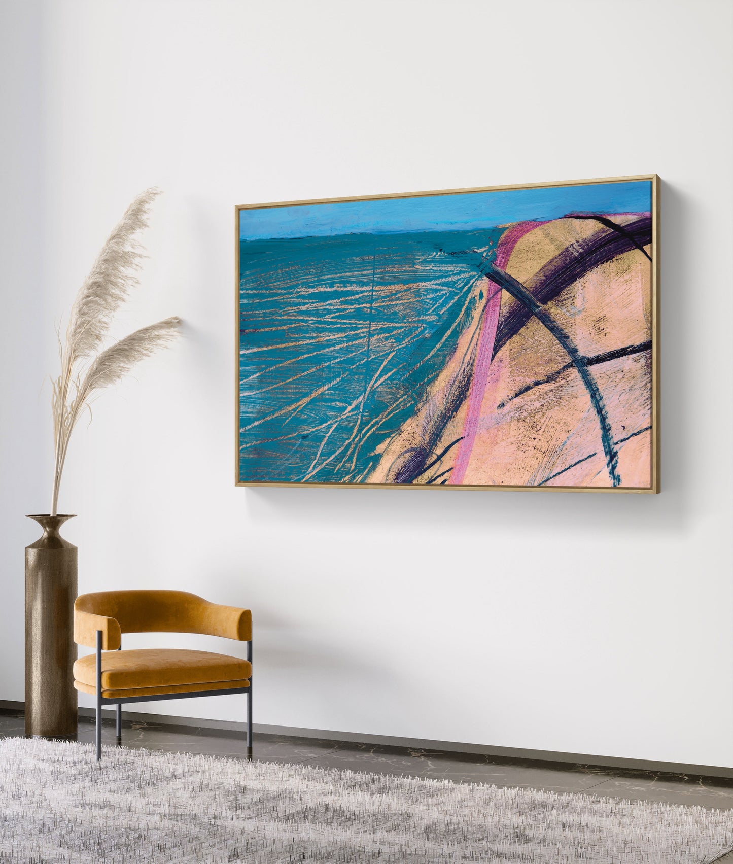 Framed Canvas Print: "Easton Cliff"