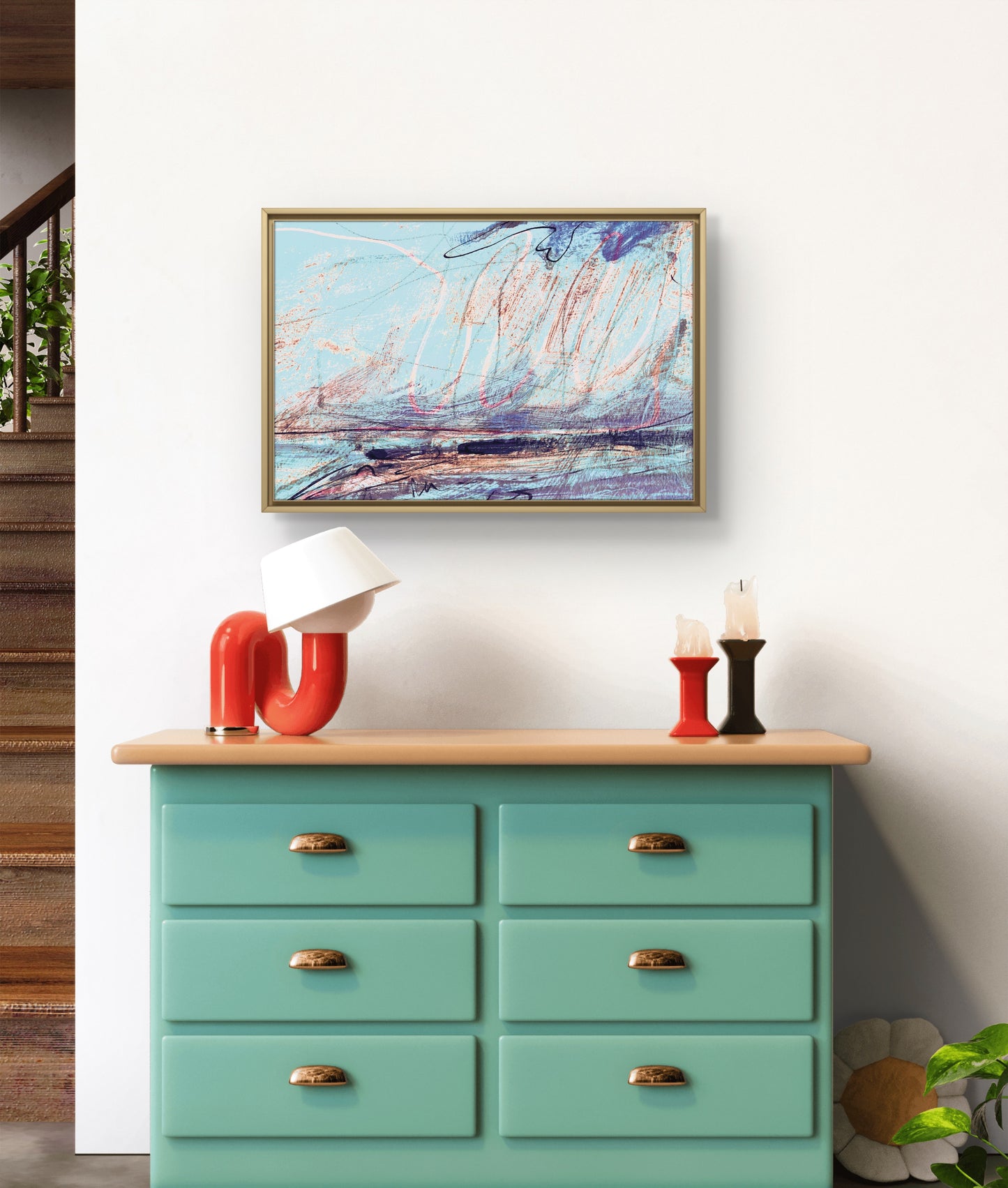 Framed Canvas Print: "Traces"