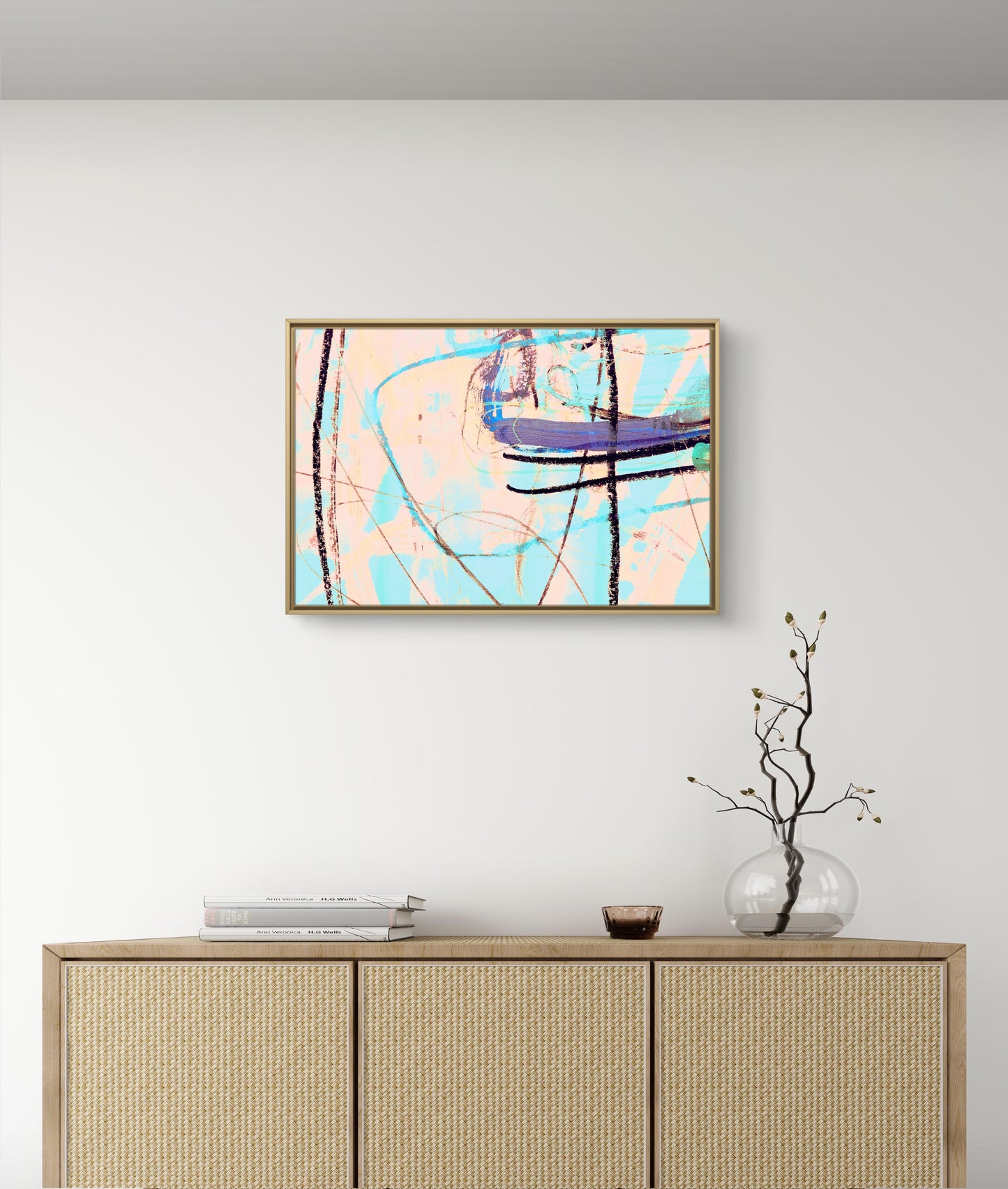 Framed Canvas Print: "Piano Play"