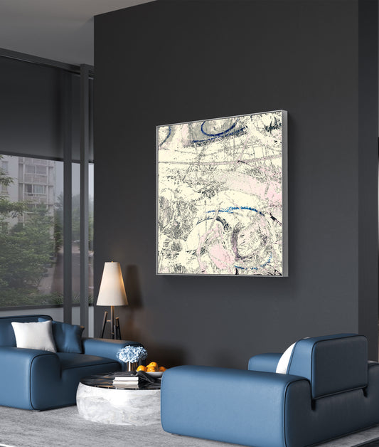 Framed Canvas Print: "Cream"