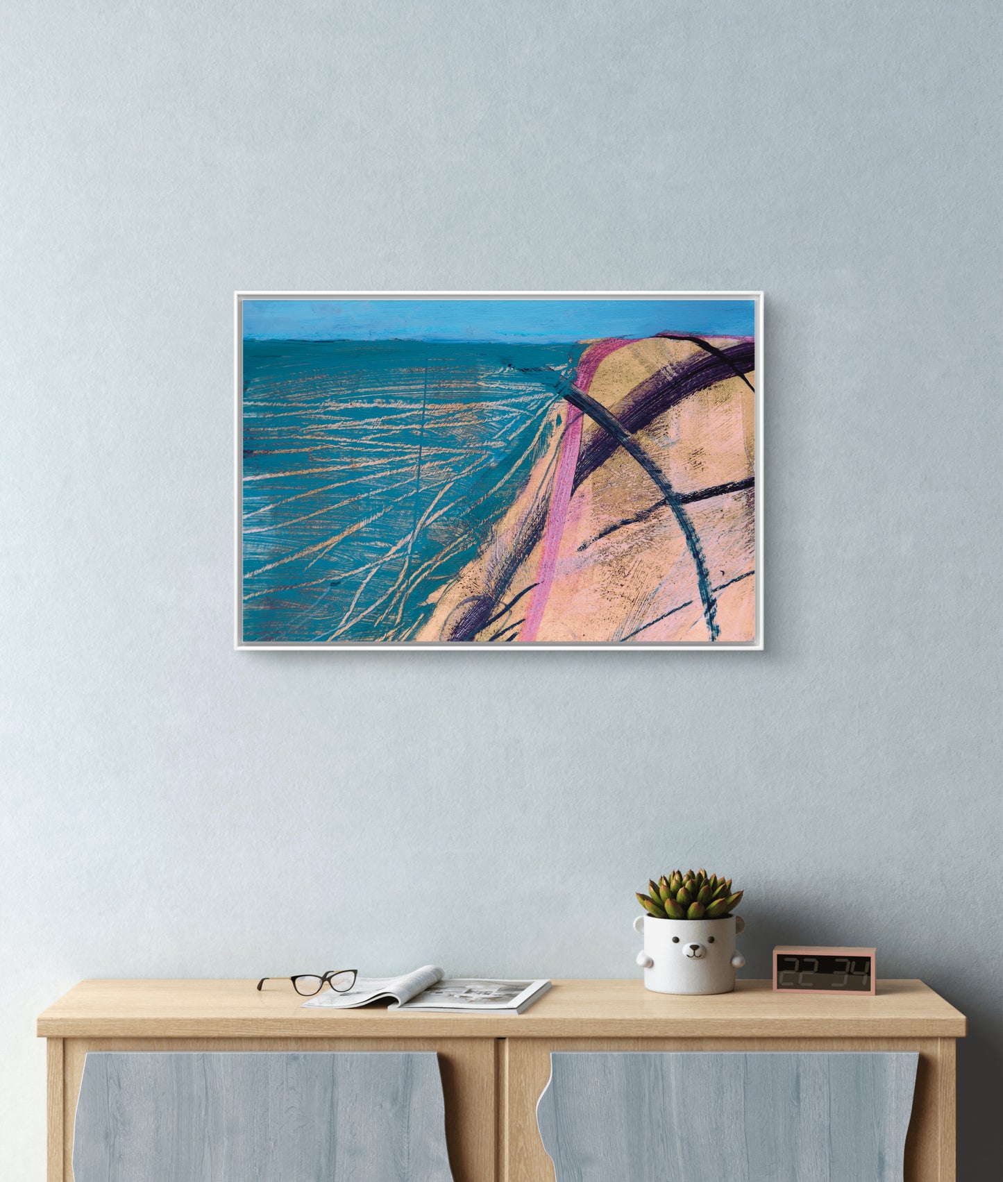 Framed Canvas Print: "Easton Cliff"