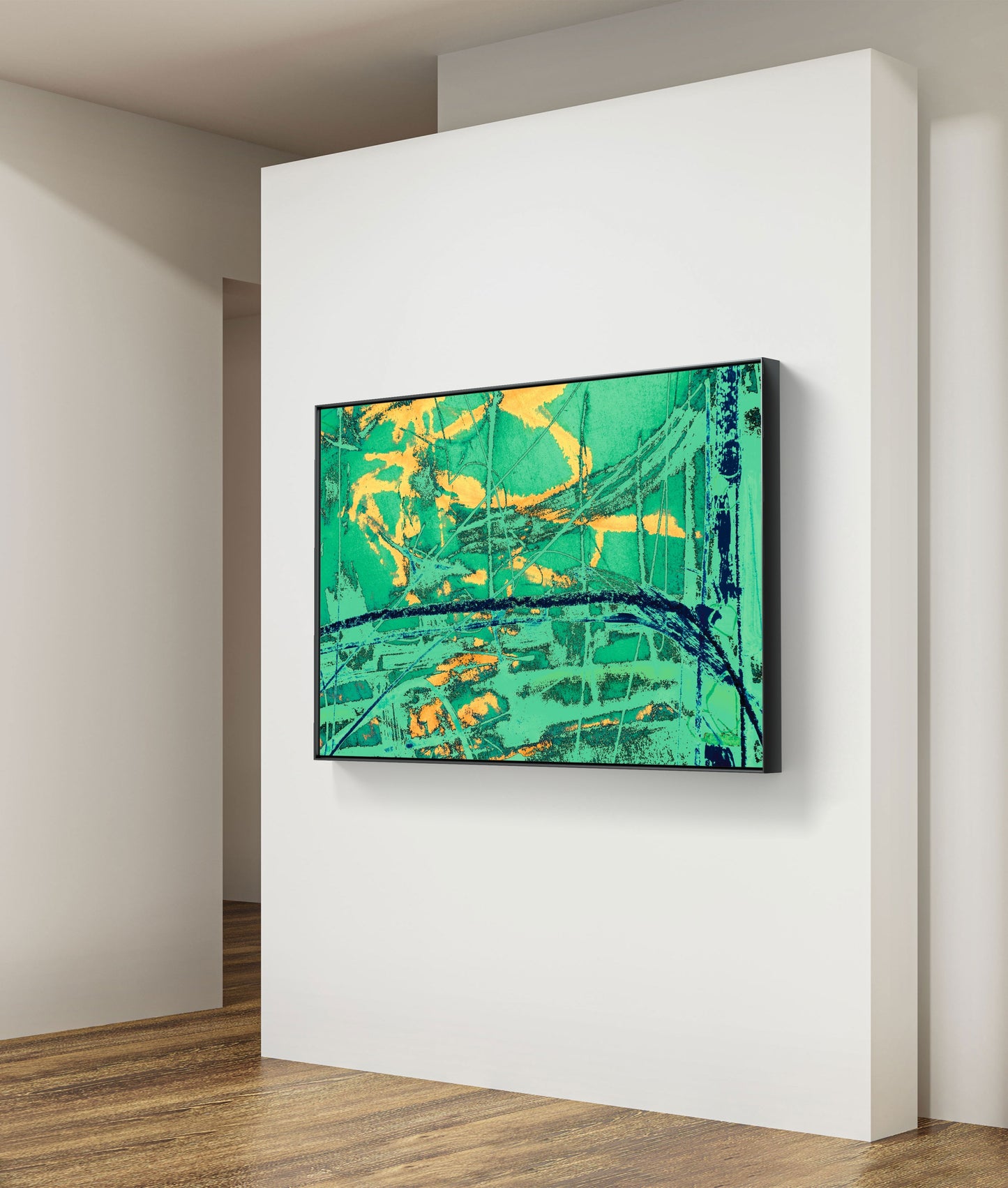 Framed Canvas Print: "Green Room"