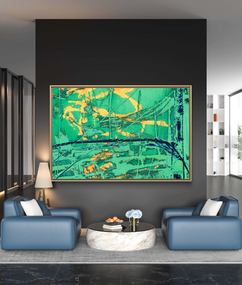 Framed Canvas Print: "Green Room"