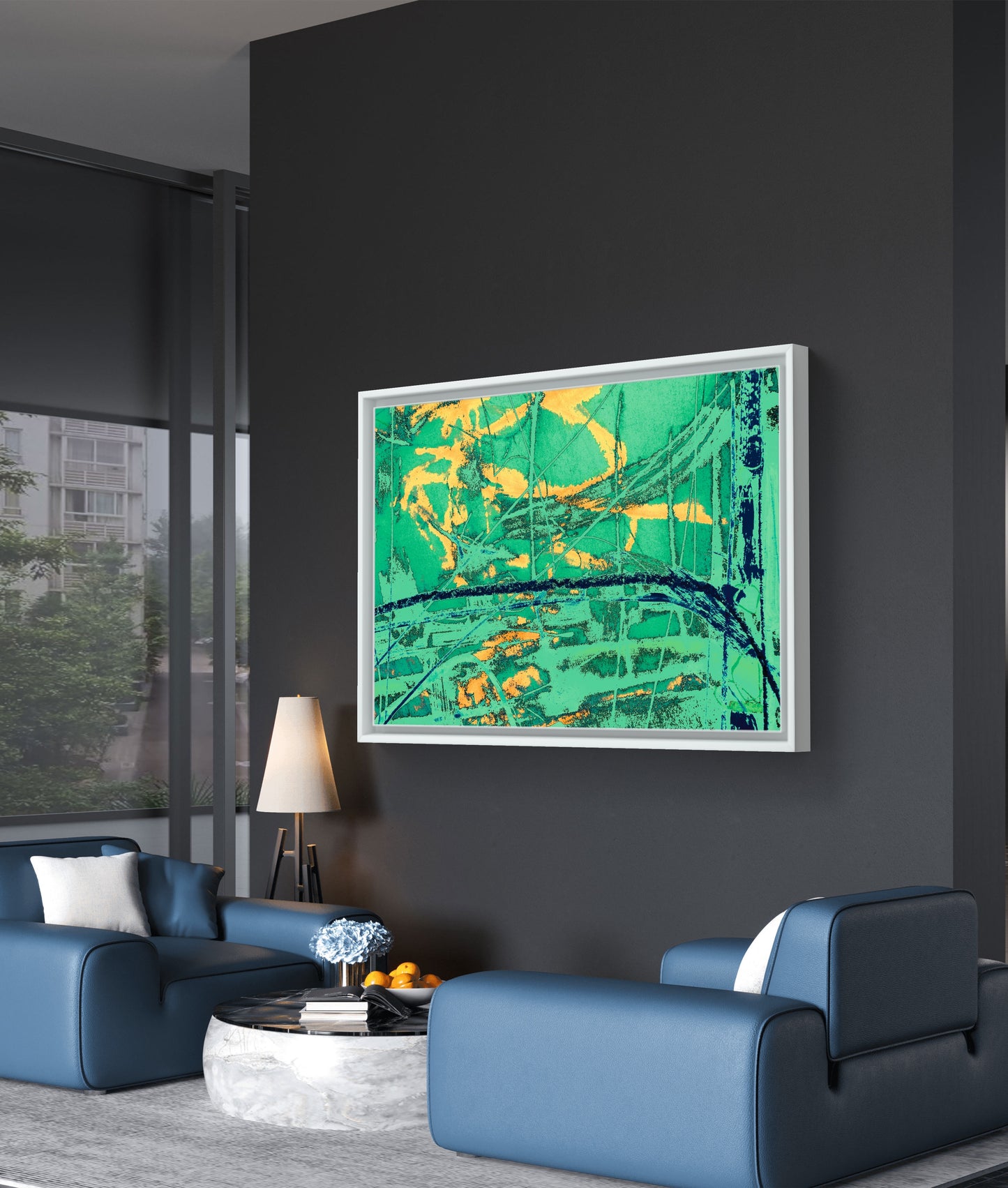 Framed Canvas Print: "Green Room"