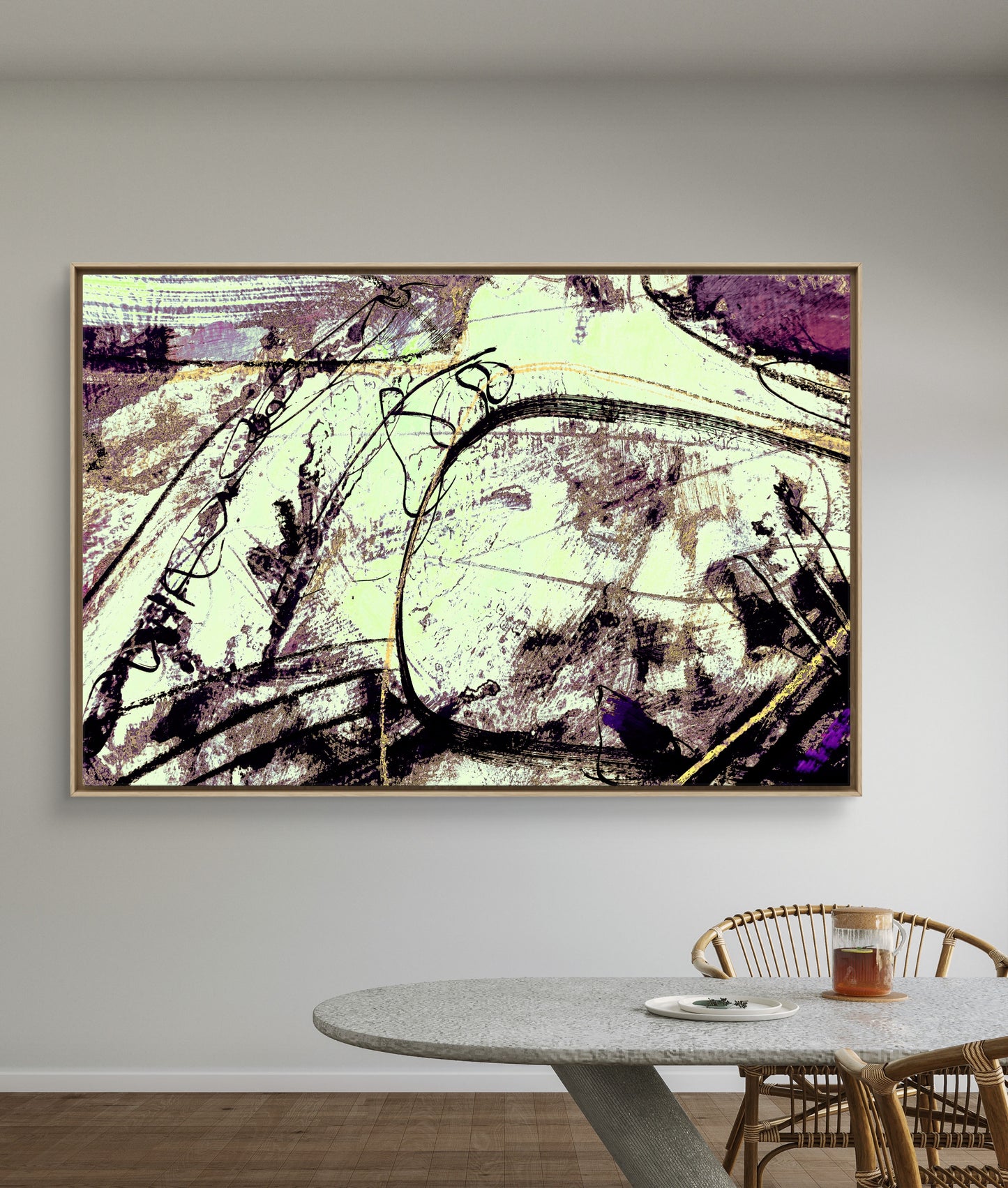 Framed Canvas Print: "Here and Now"