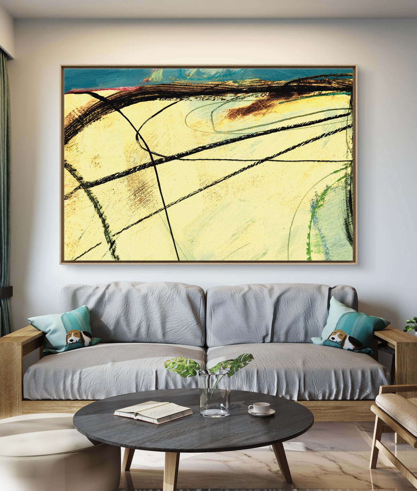 Framed Canvas Print: "Ley Lines"